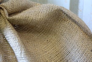 A closeup of a standard duty jute hessian empty sandbag